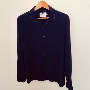 Topman medium Dark blue button up shirt